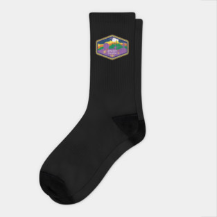 Epcot Orlando Grunge Vintage Retro Theme Park Design Socks