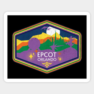 Epcot Orlando Grunge Vintage Retro Theme Park Design Magnet