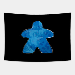 Blue Board Game Meeple Tapestry