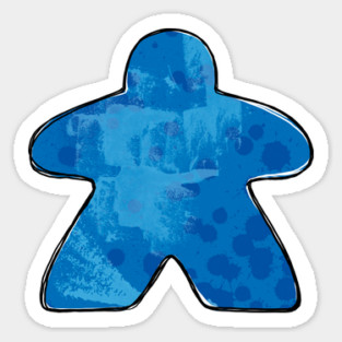 Blue Board Game Meeple Sticker