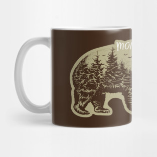 Mountain Grizzly Bear Montana Sticker Mug