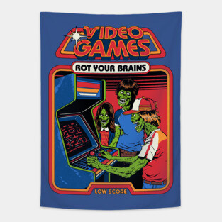 Video Games Rot Your Brains Tapestry