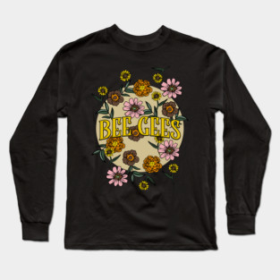 Bee Gees Name Personalized Flower Retro Floral 80s 90s Name Style Long Sleeve T-Shirt