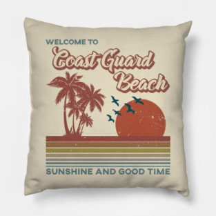 Coast Guard Beach - Coast Guard Beach Retro Sunset Pillow