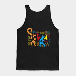 Colorful Jazz Cat With Jazz Genres Tank Top