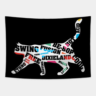 The Funny Jazz Cat Tapestry