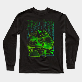 Hacker Cat! Long Sleeve T-Shirt