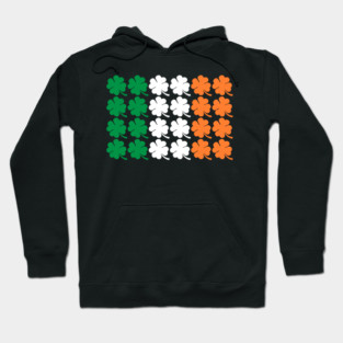 St Patricks Day Shamrock Irish Flag Hoodie
