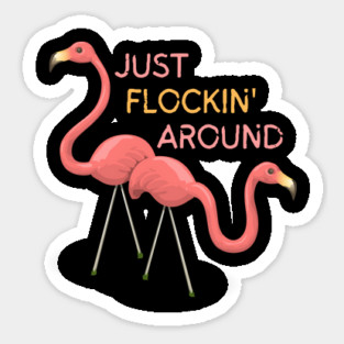Just Flockin Around Flamingo Couple Magnet