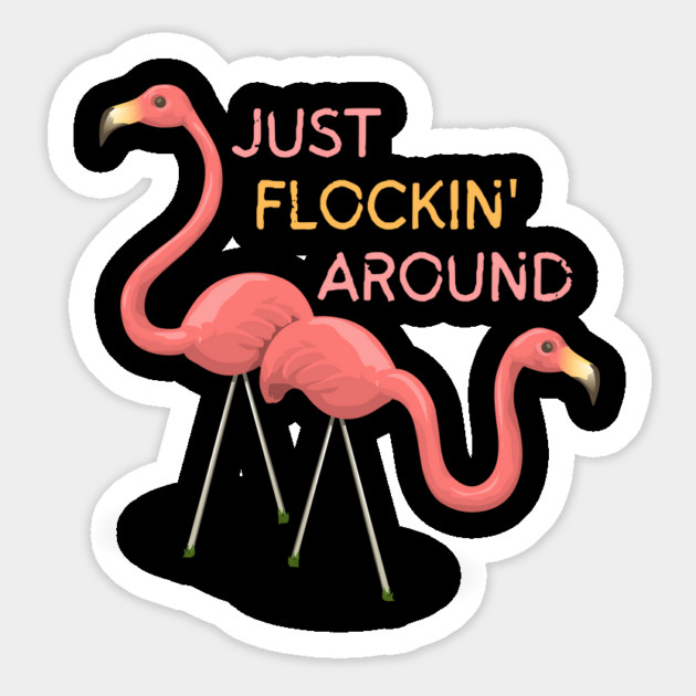 Just Flockin Around Flamingo Couple Magnet by The WYLD Tribe