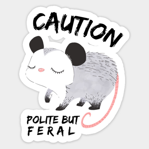 Polite But Feral Possum Sticker by The WYLD Tribe
