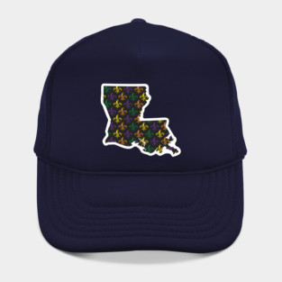 New Orleans Louisiana Mardis Gras Fleur de Lis Pattern Hat