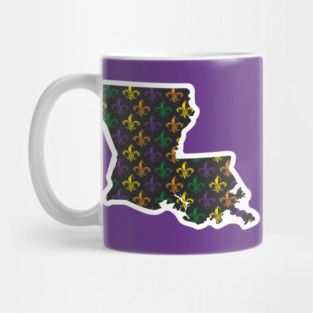New Orleans Louisiana Mardis Gras Fleur de Lis Pattern Mug