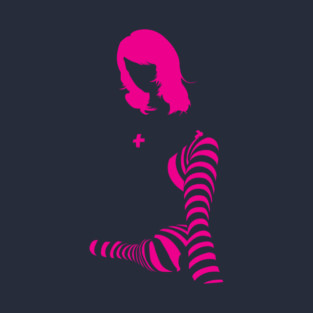 Silohuette Girl with pink socks T-Shirt