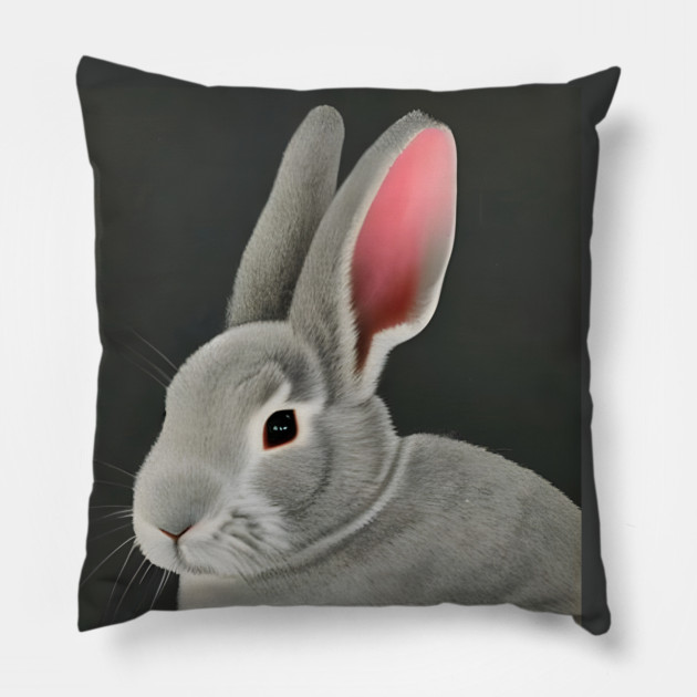 Rabbit Painting Pillow by animegirlnft