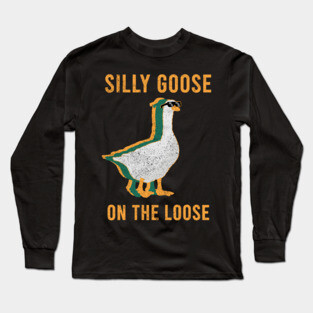 Silly Goose on the loose Retro Long Sleeve T-Shirt