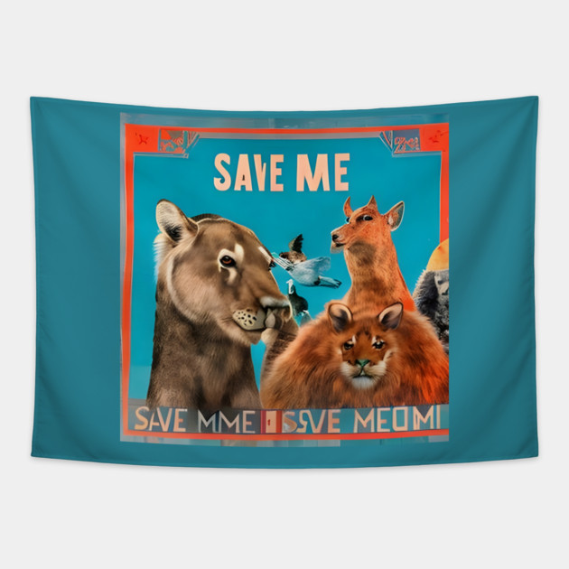 Defend Animals Tapestry by animegirlnft