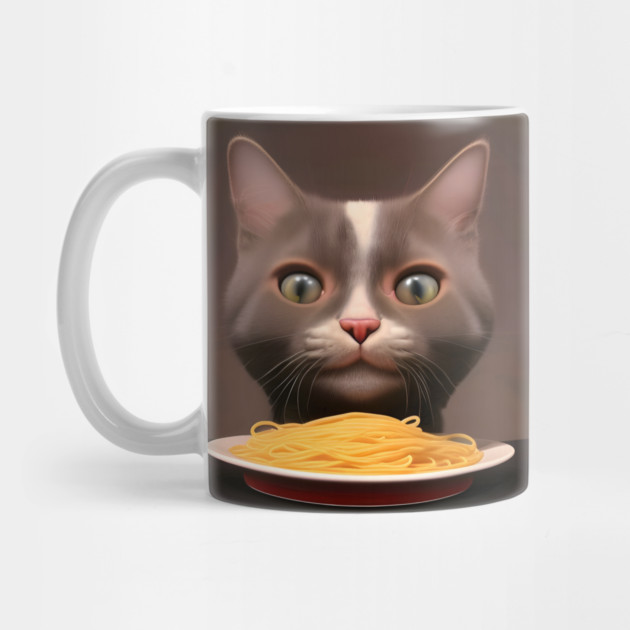 Cat eating spaghetti by animegirlnft