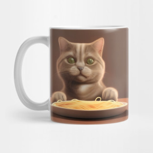 Cat eating spaghetti Mug