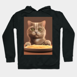 Cat eating spaghetti Hoodie