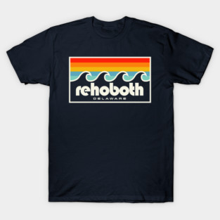Rehoboth Beach Delaware Vacation Retro Waves T-Shirt