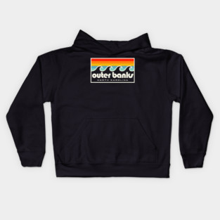 Outer Banks NC Retro OBX North Carolina Kids Hoodie