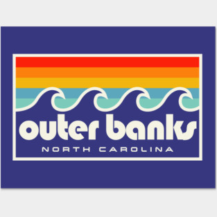 Outer Banks NC Retro OBX North Carolina Posters and Art