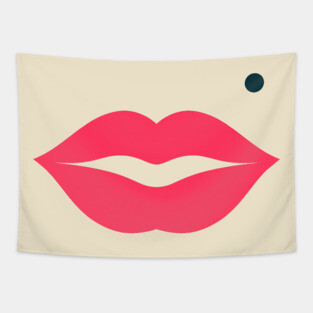 MM, lips Tapestry