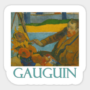 Van Gogh Painting Sunflowers (1888) by Paul Gauguin Sticker