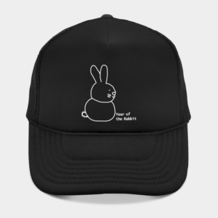 Small Year of the Rabbit White Line Hat