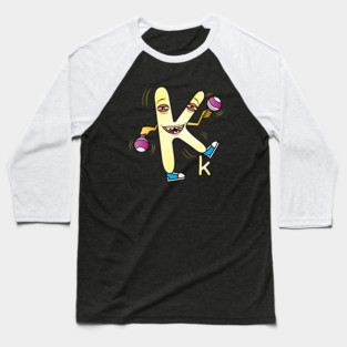 Funny Alphabet Lore Letter K Baseball T-Shirt