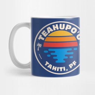 Retro Teahupo'o Tahiti Vintage Beach Emblem Mug