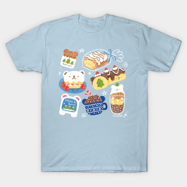 Polar Bear Cafe T-Shirt by Figberrytea