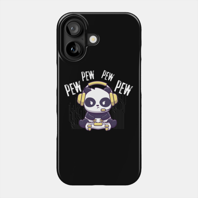 Gaming Panda Pew Pew Video Game Addict Phone Case by The WYLD Tribe