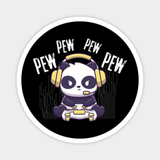 Gaming Panda Pew Pew Video Game Addict Magnet