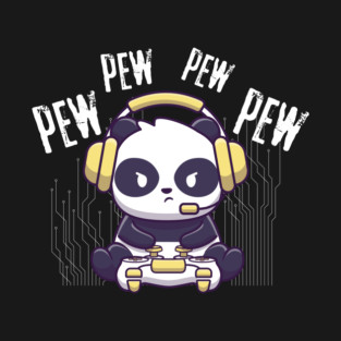 Gaming Panda Pew Pew Video Game Addict T-Shirt