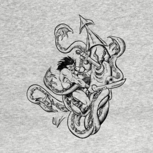 Versus the Kraken! (Black) T-Shirt