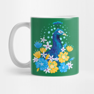 Floral Peacock Mug