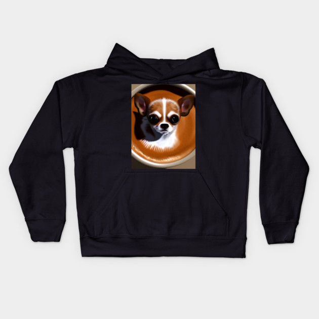 Puppuccino Chihuahua Kids Hoodie by animegirlnft