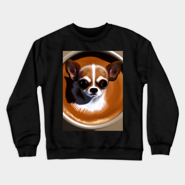 Puppuccino Chihuahua Crewneck Sweatshirt by animegirlnft