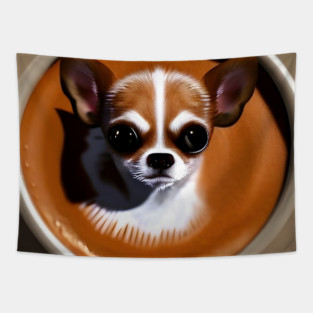 Puppuccino Chihuahua Tapestry
