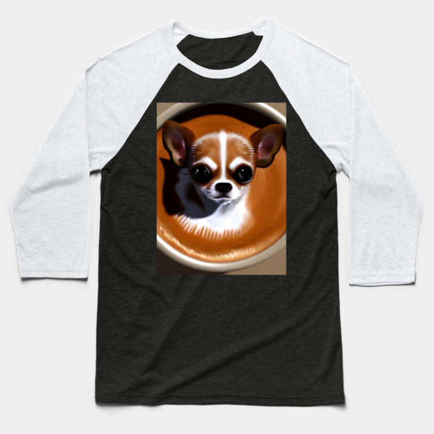 Puppuccino Chihuahua Baseball T-Shirt by animegirlnft