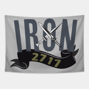 Iron2717 Gray logo Tapestry