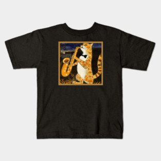 Saxy Cat Kids T-Shirt
