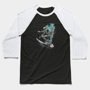 Silver Surfer Fading Out Baseball T-Shirt