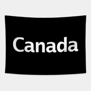 Canada Minimal Typography White Text Tapestry