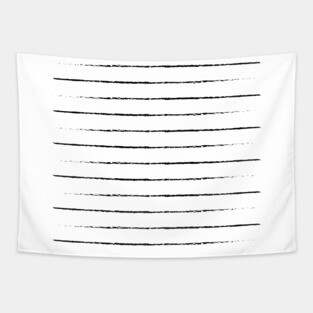 Minimal Simple White Background Black Lines Stripes Tapestry