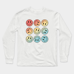 Smiley Face Pattern Long Sleeve T-Shirt