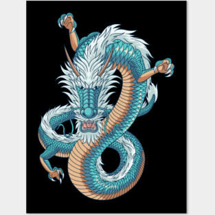 Japanese dragon Posters and Art