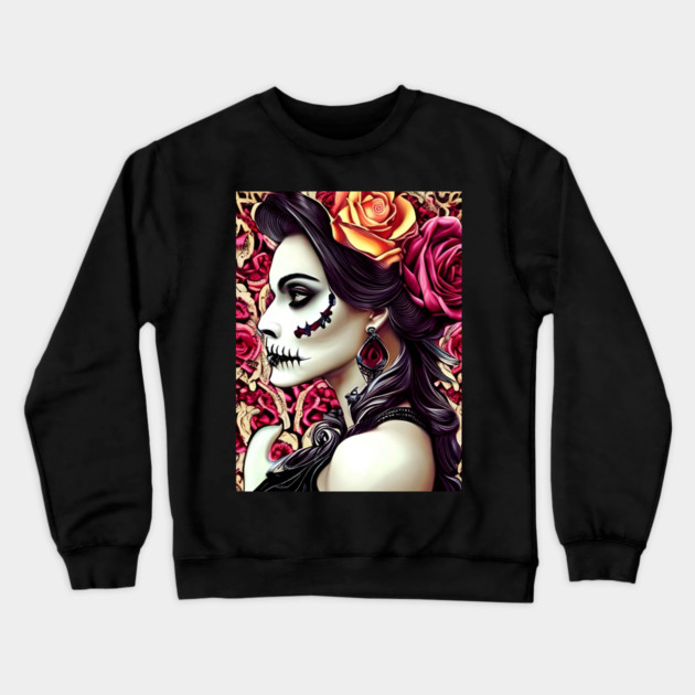 Lady Grim Reaper Tattoo Crewneck Sweatshirt by animegirlnft